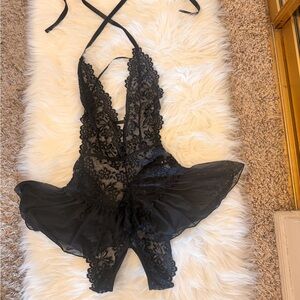 Elegant Black Lace Teddy